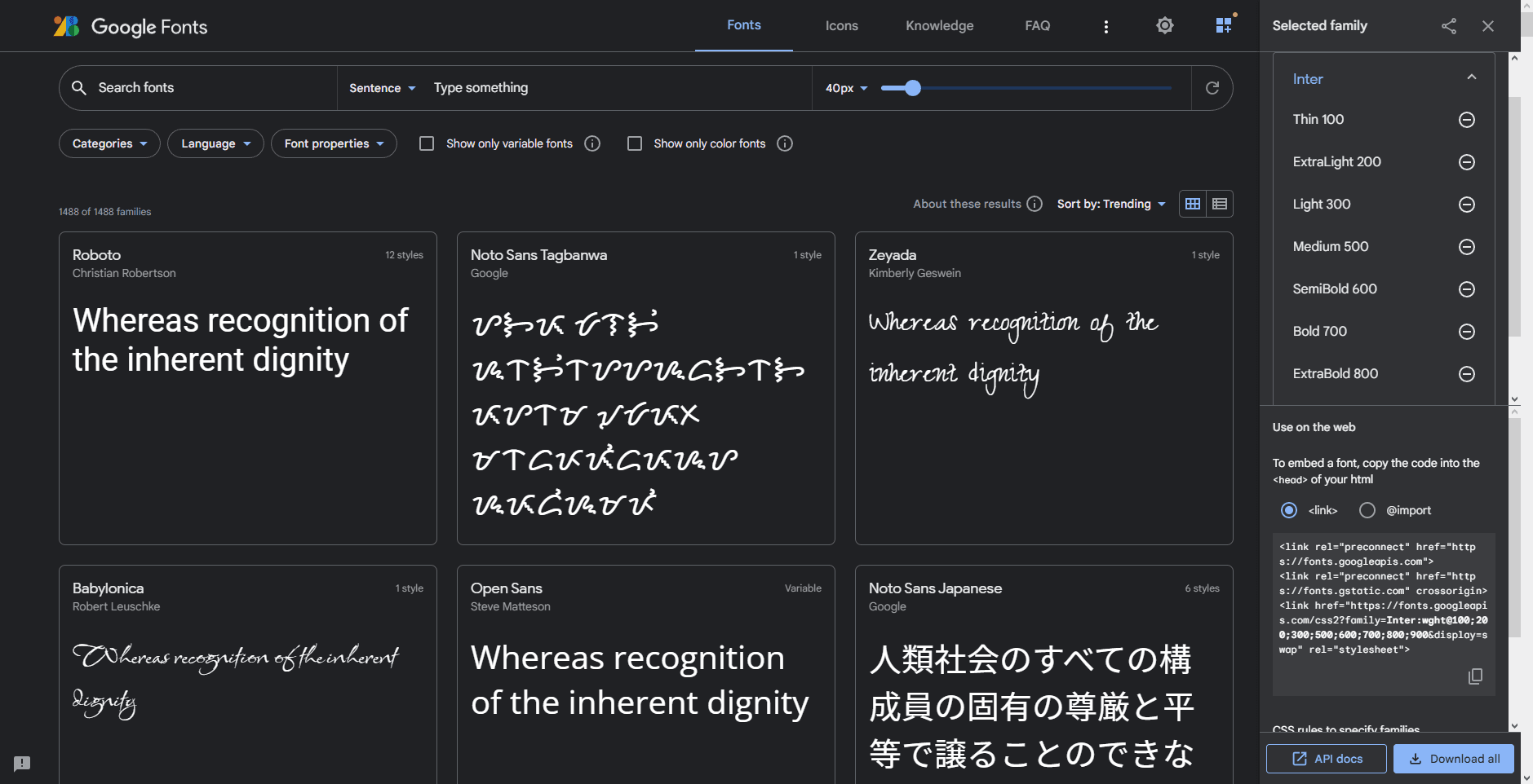 google fonts