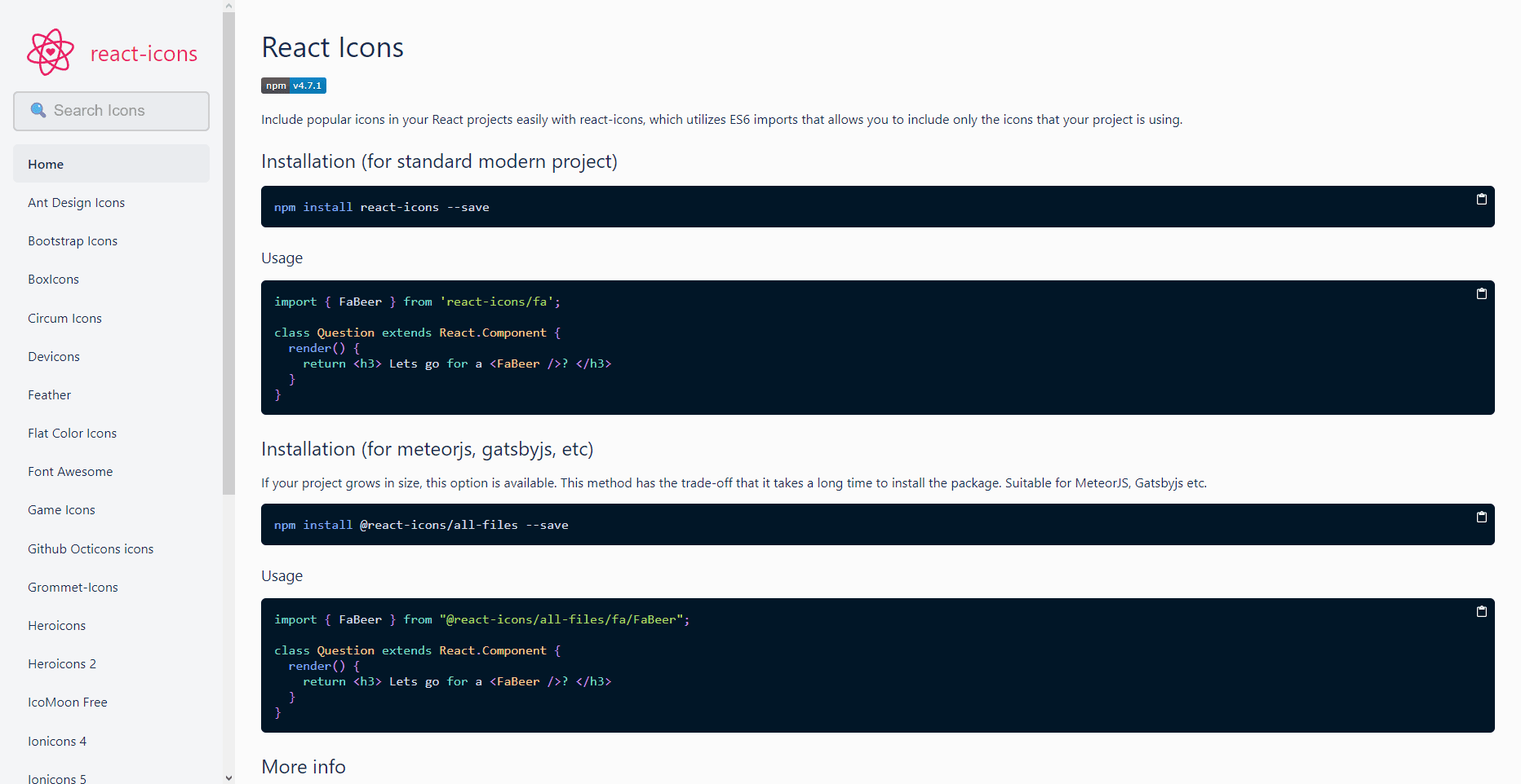 react icons