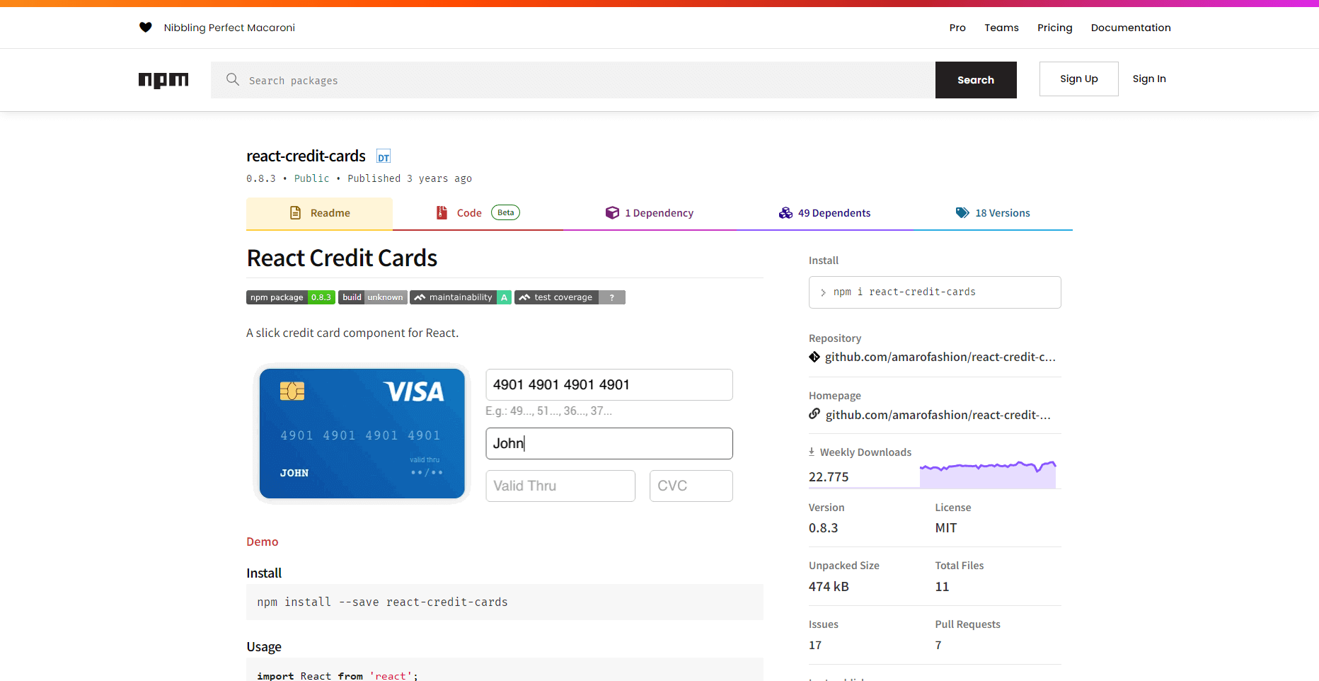 react-credit-cards