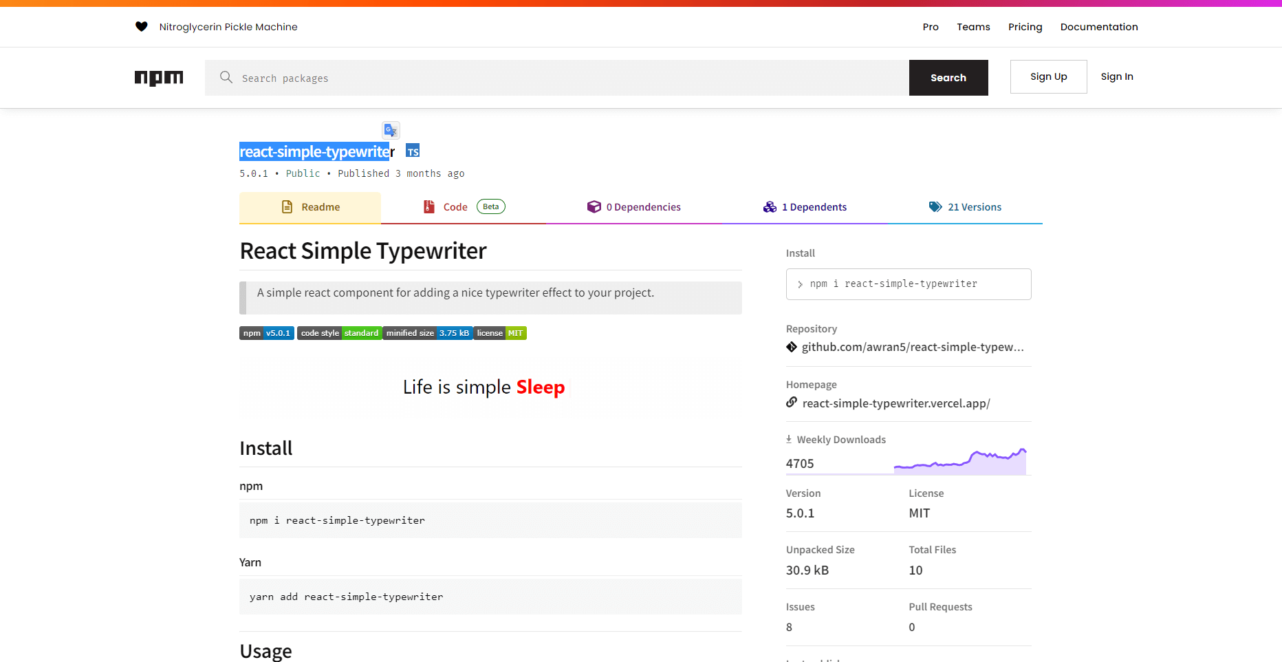 react-simple-typewriter