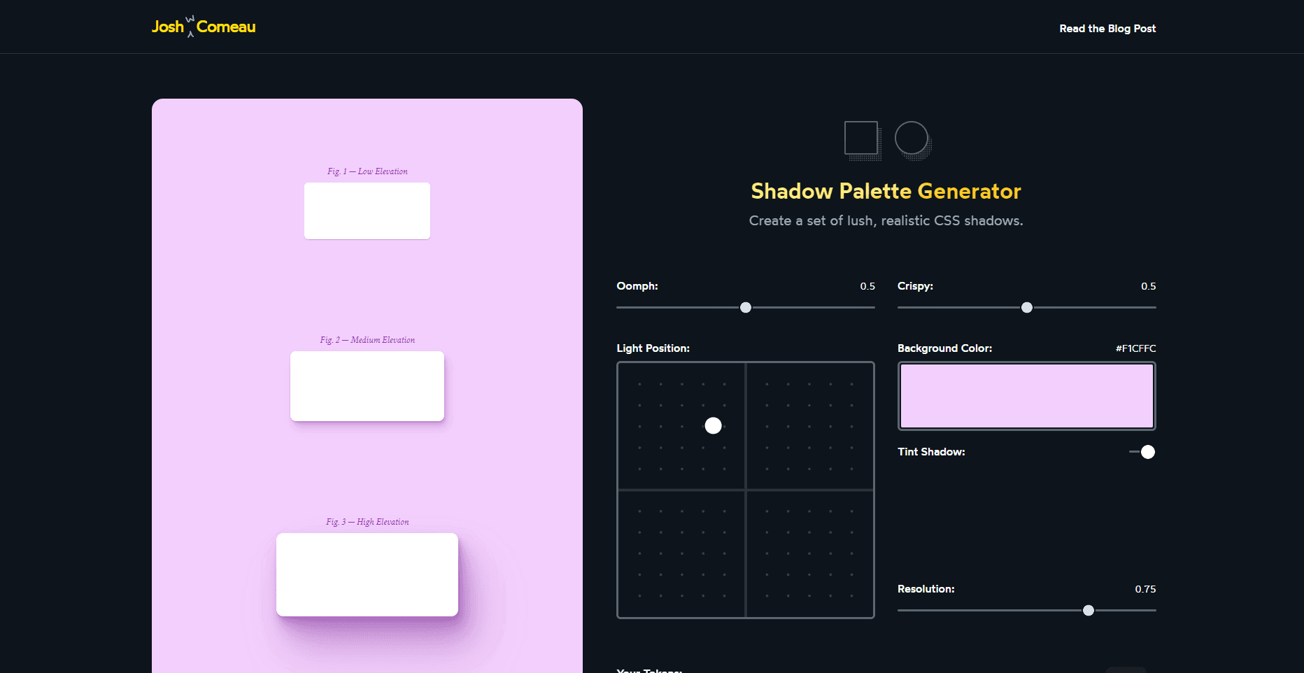 shadow palette generator